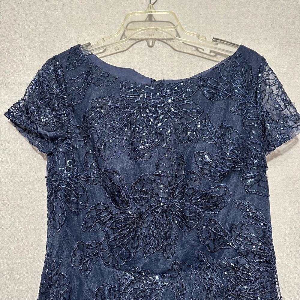 La Femme Midnight Blue Sparkle Maxi Dress - Picture 5 of 10